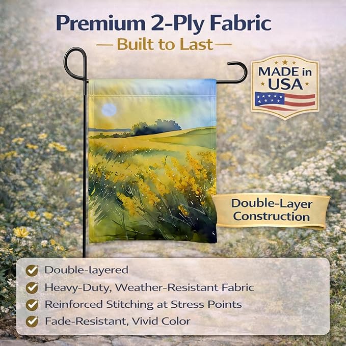 Caroline's Treasures Nebraska Goldenrod in Watercolor Garden Flag Mailbox Flag Decorative Yard Flag Banner Outside Patio Artwork Yard Flower Beds, Garden Size, Multicolor