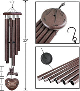 32-Inch Heartfelt Memorial Wind Chimes - Gently Soothing Sympathy Gifts for Loss of Loved One, Perfectly Serene Wind Chimes for Outside & Meaningful Memorial Gifts