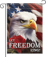 Patriotic Garden Flag 12x18 Inch Double Sided Flag Let Freedom Ring American Eagle 4th of July Memorial Day Independence Day Indoors Outdoors Decoration for Yard (Let Freedom Ring)