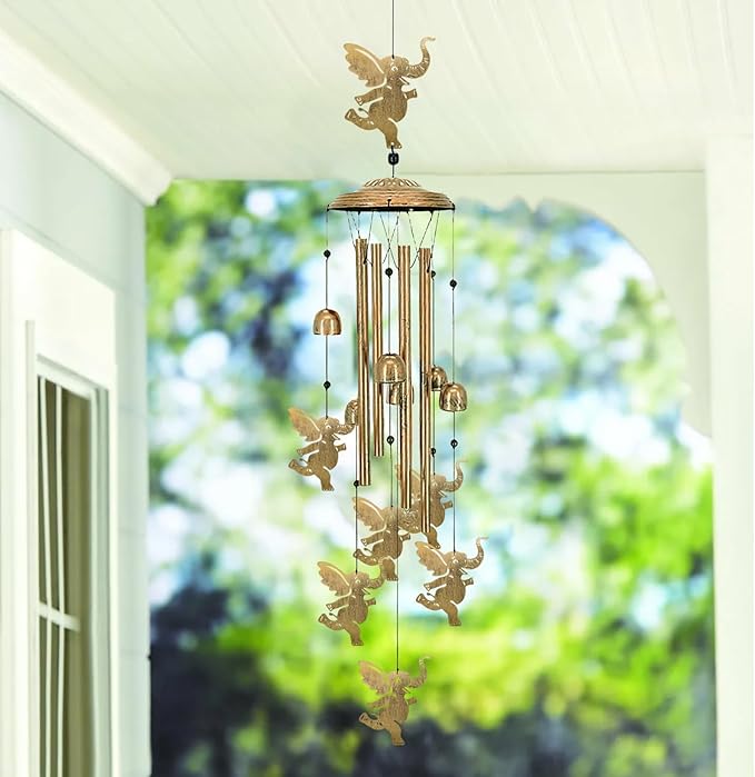 Elephants Wind Chimes for Outside,42“ Metal Wind Chime for Indoor Ourdoor Garden Yard Patio Home Porch Elephant Decor, Memorial Windchimes House Warming Birthday,Elephant Gifts for Women