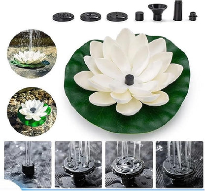 Solar Garden Fountain Water Lilies Designs Outdoor Bird Bath Accessories Suitable for Patios and Fish Pond Fish Pond Accessories