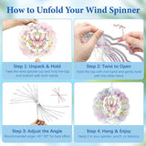 Wazzio Butterfly Wind Spinners Outdoor, Birthday Gifts for Women Wife Mom, Butterfly Hanging Wind Sculptures Spinners for Christmas, 12 inch Outdoor Indoor Hanging Ornament for Garden Backyard Lawn