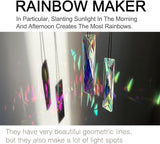 stino 5" Large Hanging Prism Suncatcher for Window, Rectangle Crystal Stick Rainbow Maker Garden Pendant Sun Catcher Ornament (1, Net Rectangle ABColor 2Pcs)