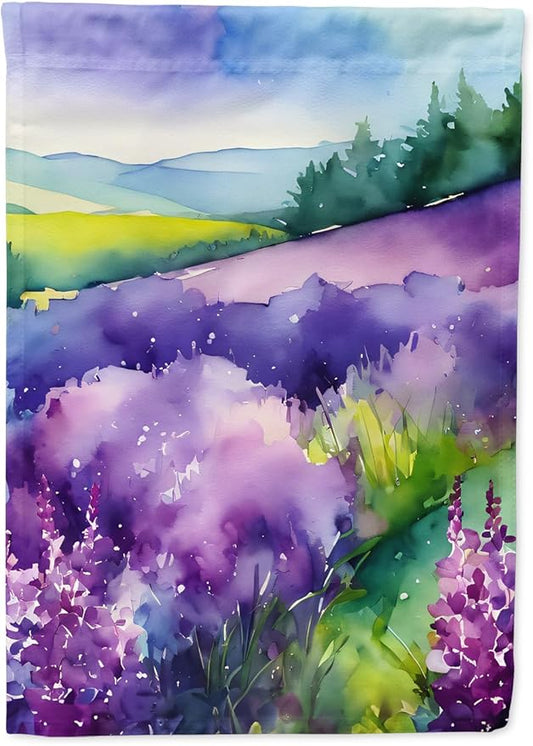 Caroline's Treasures New Hampshire Purple Lilac in Watercolor Garden Flag Mailbox Flag Decorative Yard Flag Banner Outside Patio Artwork Yard Flower Beds, Garden Size, Multicolor