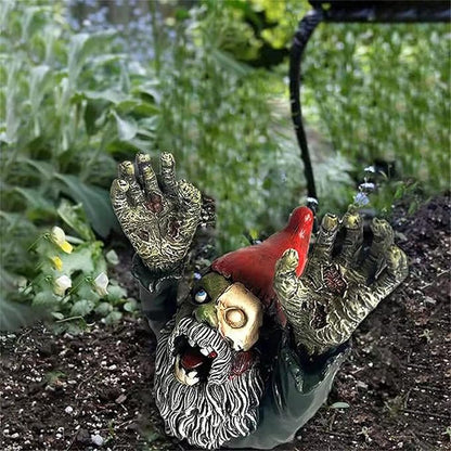 Garden Gnomes Decor, 4 Inch Scary Gnome for Patio Halloween Decoration, Garden Sculptures, Resin Yard Figurine for Garden Patio Lawn, Ornament for Mini Gift, Festive Decorations
