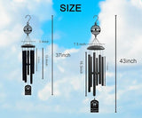 Personalized Anniversary 37" Wind Chime with Custom Metal Name Signs, 15th 20th 25th 30th 35th 40th 50th 60th 65th 70th Any Year Anniversary Wedding Gift for Him or Her or Parents
