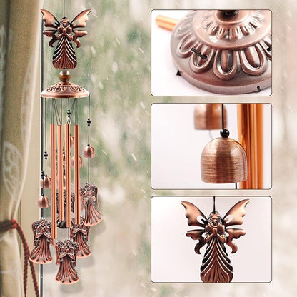 Wind Chimes Outdoor Clearance, Ukulork Angel Aluminum Tube Windchime with S Hook,Patio Garden Decor, Housewarming Gift.