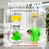 Lady Porch Goose Outfits,Bathrobe Porch Goose Statue Costume with Curlers Reading Glasses Coffee Cup Towel, Cute Goose Clothes for 23-Inch Cement Statue, Lawn Yard Garden Patio Decor(Green)