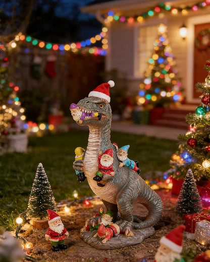 Dinosaur Garden Gnome Statue 12”, Outdoor Yard & Garden Decor, Patio Lawn Decoration, Gardening Gifts for Women, Housewarming Present