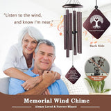 Sympathy Gifts for Loss of Loved One, 32" Memorial Wind Chimes, Thoughtful Bereavement Gifts/Sympathy Gift/Condolences Gift Basket for Loss of Dad Mom Miscarriage (Bronze)