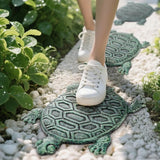 Lawei Cast Iron Turtle Stepping Stone, Sturdy Metal Stepping Mat for Front Door, Garden, Lawn and Yard, Verdigris Tortoise Decorative Stone Path Paver for Outdoor Walkway, 12.5 x9.4 Inch