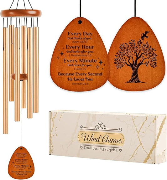 Aurahouse Christian Gifts for Women Men, 36'' Bible Verses Wind Chimes, Religious Christian Birthday Gifts, Inspirational Spiritual Faith Based Gift for Women Men Mom Friend Sister