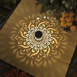 2PCS Decorative Solar Mandala Lights, Metal Solar Powered Outdoor Deck Step Wall Lights, Mandala Theme Waterproof Fence Light for Garden Post Patio Backyard Yard Decor