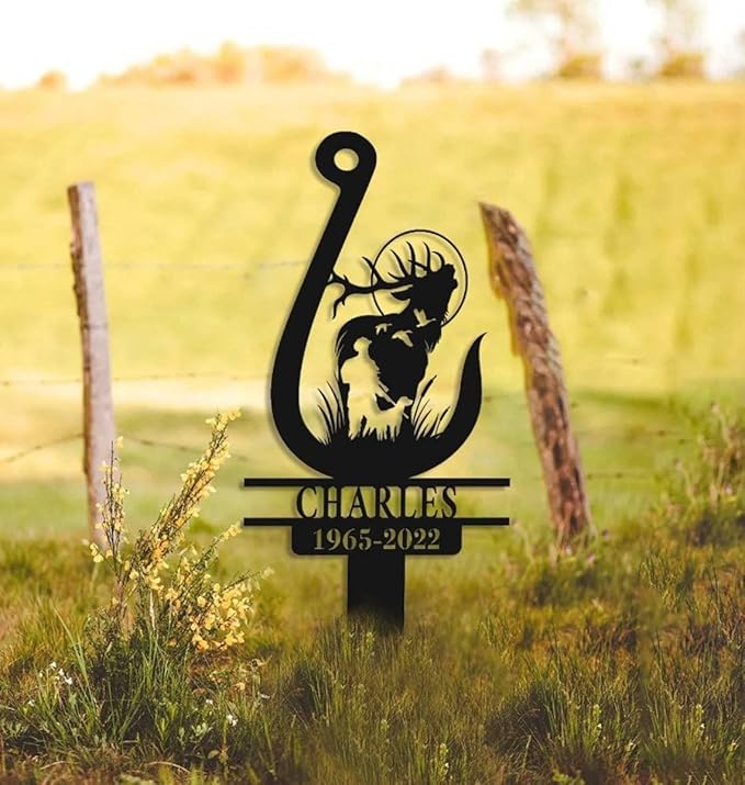 Custom Hunter Memorial Stake Sign,Pet Loss Gift,Sympathy Sign,Remembrance Stake,Pet Grave Markers Sign,Hunter Metal Sign With Stake,Hunter Gift,Hunter Decor,Hunter Present.