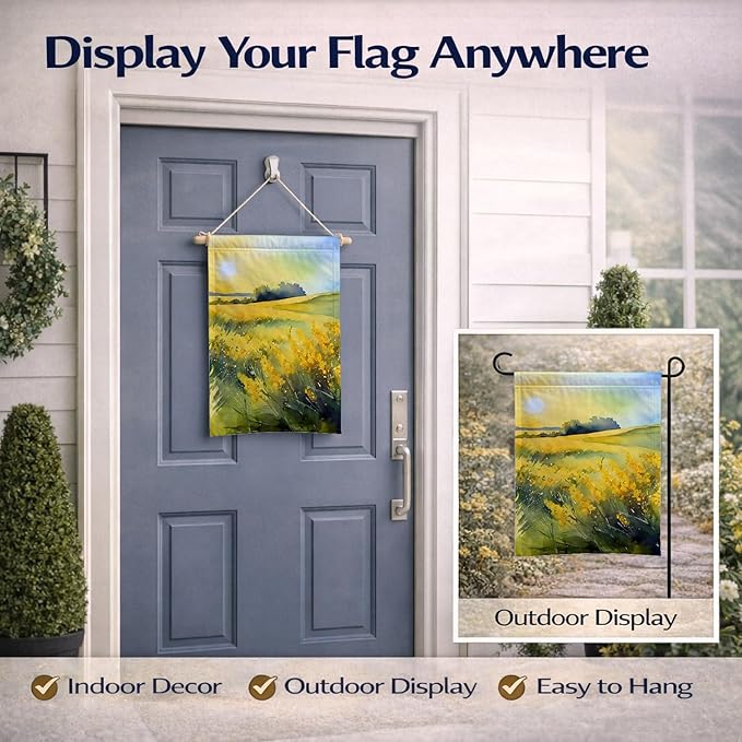 Caroline's Treasures Nebraska Goldenrod in Watercolor Garden Flag Mailbox Flag Decorative Yard Flag Banner Outside Patio Artwork Yard Flower Beds, Garden Size, Multicolor