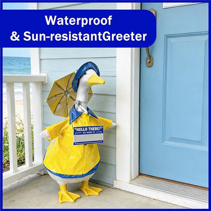 Independence Day Style Cute Outfit for 23-Inch Cement Goose – Outdoor Garden Yard Porch Decor