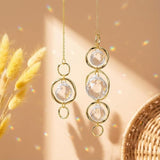 Crystal Suncatcher Wind Chimes, 2 Pcs Crystal Suncatcher Prisms Hanging Outdoor Wind Chimes, Prism Sun Catcher with Chain and Hook, Rainbow Maker for Ceiling Garden Home Indoor Ornaments