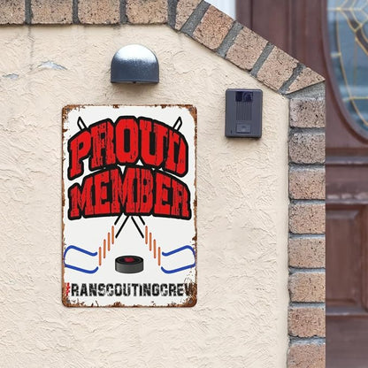 patio wall decor PROUD MEMBER Ran scoug crew metal signs vintage Funny for Home Decor Bathroom Yard Wedding Street Garage Funny Coffee Kitchen Garden Office 8X12inch