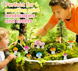 JKanruh 22 Pcs Mini Resin Mushroom Decor,Tiny Mushroom Figurines for Aquarium,Garden Decoration, Bonsai Micro Landscape Craft