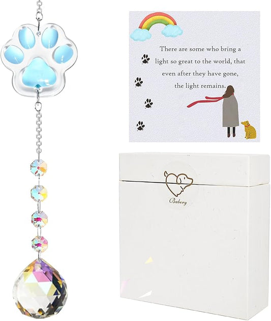 Dog Memorial Gifts for Loss of Dog, Pet Loss Sympathy Gift, Pet Memorial Suncatcher for Car/Window Hanging Ornament Pet Memorial Gifts for Dogs/Cats