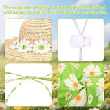 Lyreh Goose costume straw hat scarf costume, used for lawn sculpture, outdoor garden, courtyard, terrace decoration