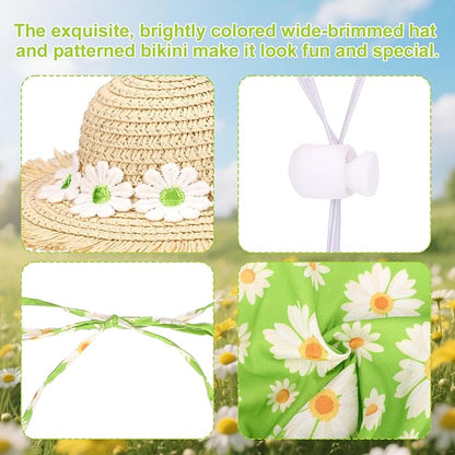 Lyreh Goose costume straw hat scarf costume, used for lawn sculpture, outdoor garden, courtyard, terrace decoration