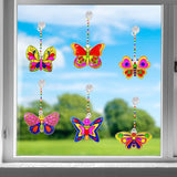 30 Sets Suncatcher Kit Butterfly Suncatchers Window Art Paint Sun Catcher DIY Craft Kits Butterfly Suncatcher Kit for Outdoor Spring Summer Decoration Home Activity Art Project Birthday Party Favors