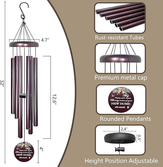 House Warming Gifts New Home - 32" Wind Chimes for Outside with Harmony Tone, Housewarming Gifts for Friends Couple New Homeowner, Funny Decor for Garden, Patios and Backyard