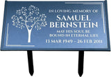 Personalized Black Granite Headstone, Tombstone 12x6 & 24x12 Memorial Grave Marker with Metal Stand, Graveyard Sign