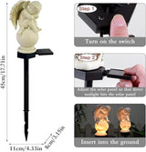 for Angel Lights Solar Stake for Garden, Decorative Stake Light Solar Angel Garden Decor, Waterproof Outdoor Figurine Lights, Angel Statues Light fit Cemetery, Grave, Lawn, Patio, Pathway