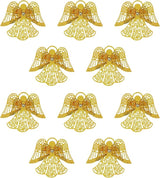 10pcs Gold Angel Shape Suncatcher Hanging Window Pendant DIY Metal Part Ornament Hand-Crafts Gifts