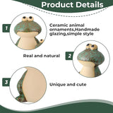Garden Frog Decor Set of 3 Outside Ceramic Frog Statues Cute Yard Decoration Funny Holiday Ornament for Patio Backyard Pond Pool Front Porch Mom Grandma Family Friend