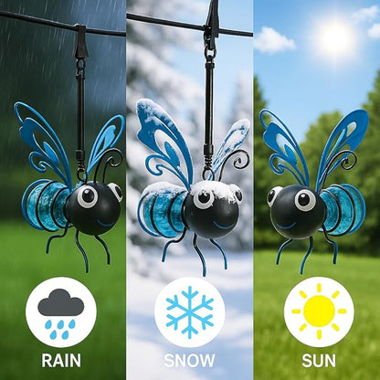 Solar Butterfly Lights Outdoor for Garden – Hanging Metal Insect Light with Hook, Waterproof Butterfly Decorations for Yard, Patio & Lawn, Holiday Gifts for Women & Kids (Sky Blue-1PC)