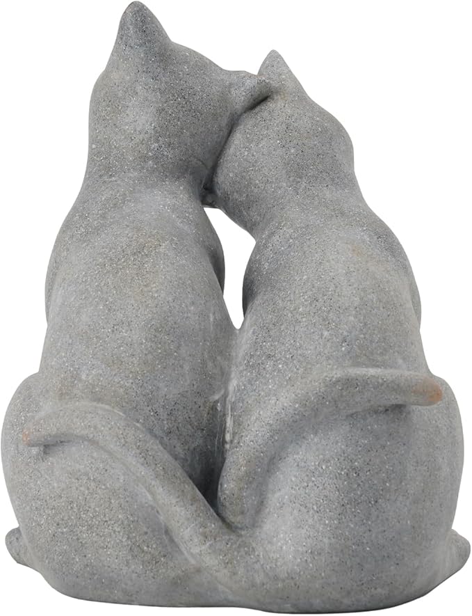 Cat Garden Statues Outdoor Cat-Figurines - Garden Decorations 8.5 x 8 x 10.5 in Resin Kitten Couple Sculpture Cats Statue for Farmhouse Outside Backyard Lawn Gift for Kitten Lovers Newman House Studio