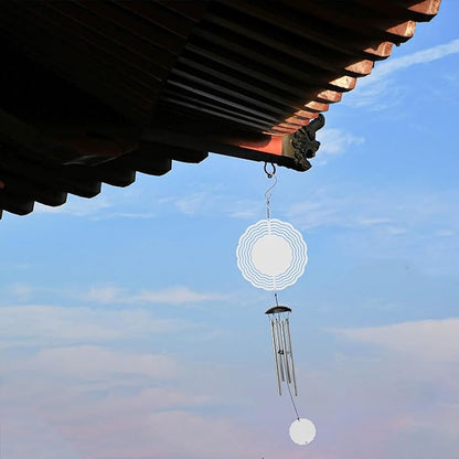 Sublimation Wind Chimes Spinner Blanks 20 Inch, with 4 Thickened Aluminum Tubes for Mom Grandma Women DIY Gift Indoor Outdoor Decoration Kinetic Sculpture Easy to Use & Install