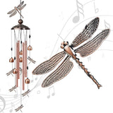Dragonfly Wind Chimes for Outside, Decorative Wind Chimes with 4 Aluminum Tubes Hanging Bells, Memorial Windchimes Outdoors with S Hook for Patio Garden Decor, Unique Gift for Mom Grandma