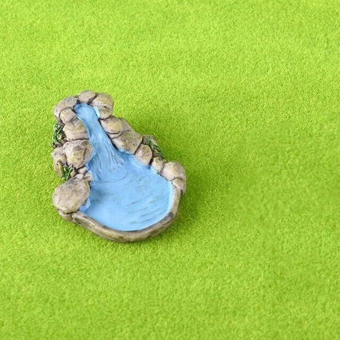 Blue DIY Miniature Mini Water Pool Fairy Garden Lawn Ornament for Mountain Dollhouse Decor Craft Outdoor Statues Antique European Village Character and Manor Style,Garden Sculptures and Statues