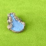 Blue DIY Miniature Mini Water Pool Fairy Garden Lawn Ornament for Mountain Dollhouse Decor Craft Outdoor Statues Antique European Village Character and Manor Style,Garden Sculptures and Statues