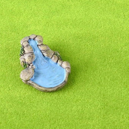 Blue DIY Miniature Mini Water Pool Fairy Garden Lawn Ornament for Mountain Dollhouse Decor Craft Outdoor Statues Antique European Village Character and Manor Style,Garden Sculptures and Statues