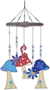 Sunset Vista Designs Windchimes - Cute Forest Themed Hand-Crafted Metal Wind Chime, 24-Inch, Mushroom