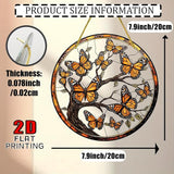 7.87Inch Butterfly Sun Catcher Acrylic Garden Cute Yellow Tree of Life Stained Suncatcher Decor Colorfu Glass for Wall Home, Garden, Housewarming Women Neighbor Decor Gifts for Mom