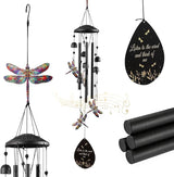 Dragonfly Wind Chime for Outside, Alloy Material Windchimes Outdoors, Fun Black Wind Chimes, for Outdoor, Garden, Yard, Patio Decoration, Gifts for Mom Neighbor Friend Unisex, Valentine's Day Gifts