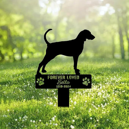 Custom American Foxhound Metal Memorial Garden Stake Personalized Pet Grave Marker Name Sign Remembrance Stake Decor Sympathy Dog Loss,Outdoor Statues for Yard Garden Lawn Patio Pathway Grave.
