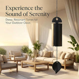 Wind Chimes for Outside Deep Tone, Black Large Metal Unique Serenity Bell with Deep Resonance Cylinder Memorial Wind Chime Outdoor for Garden Patio Yard Porch