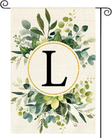 AVOIN colorlife Monogram Letter L Floral Garden Flag 12x18 Inch Double Sided Outside, Family Last Name Initial Yard Outdoor Decoration