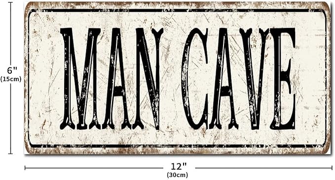 Madcolitote Rustic Man Cave Wood Signs Man Cave Custom Street Sign Vintage Wood Plaque Farmhouse Wall Art Farmhouse Wall Decor for Home Bars Clubs Cafes Man Cave Party 6x12in