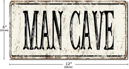 Madcolitote Rustic Man Cave Wood Signs Man Cave Custom Street Sign Vintage Wood Plaque Farmhouse Wall Art Farmhouse Wall Decor for Home Bars Clubs Cafes Man Cave Party 6x12in