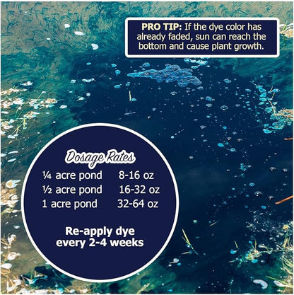 Natural Waterscapes Pond Dye - Reflective Black Super Concentrate - 1 Quart Treats 1 Acre up to 6 Feet Deep, Black Pond Dye Creates a Dark Mirrored Reflection of Surroundings (1)