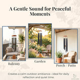 Memorial Wind Chimes for Outside - 28 in. Sympathy Wind Chime Gift with Keepsake Stone & Message Card, Calming Tone, Wood Mute Damper, Garden Porch Patio Decor
