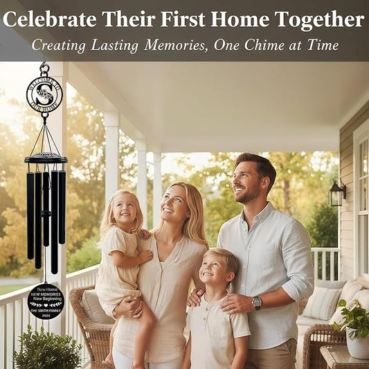 Personalized Housewarming Wind Chimes New Home Gift Custom House Warming Gifts for New Apartment Couple Outdoor Hanging Home Decor Decoration
